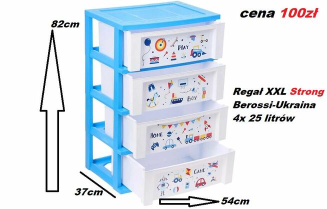 XXL Regał komoda dla zabawek oraz ubranek