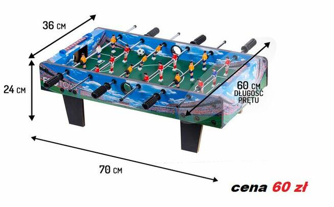 SOLIDNY STÓŁ DO GRY W PIŁKARZYKI 69x37 /3 piłki
