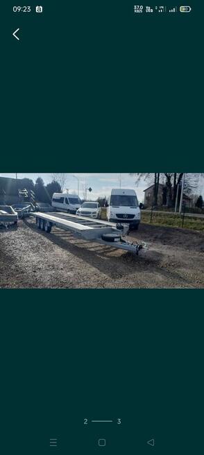 LAWETA na 2 auta 8,5x2,15 WCIĄGARKA BUS ROLKI przyczepa mini
