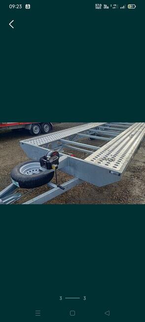 LAWETA na 2 auta 8,5x2,15 WCIĄGARKA BUS ROLKI przyczepa mini