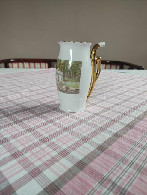 Kubek porcelanowy do picia wód leczniczych z Krynicy Giesche