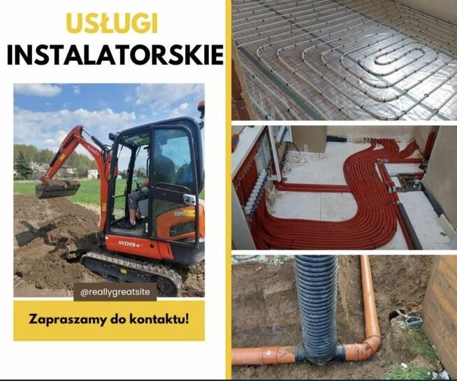 Instalatorstwo sanitarne, c.o i wod-kan, usługi minikoparką