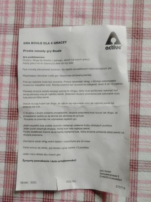 Gra w boule dla 4 graczy w pokrowcu