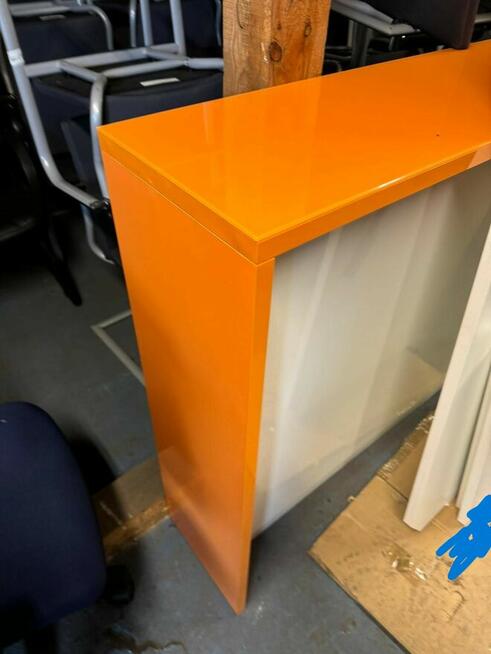 Recepcja biało pomarańczowa połysk duża do biur przychodni