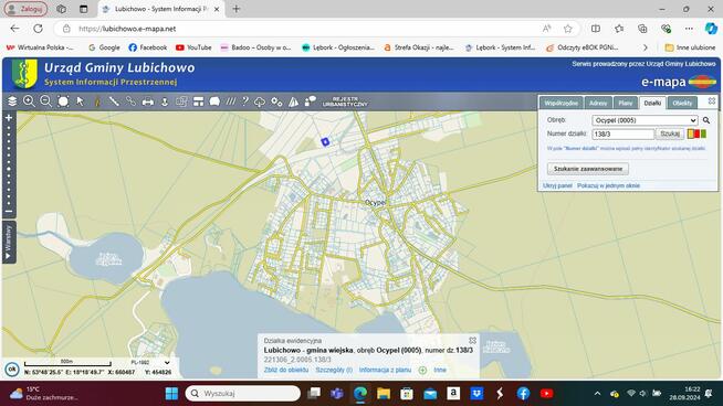 Działka budowlana Ocypel nr 138/3 oś. Zielony Zakątek