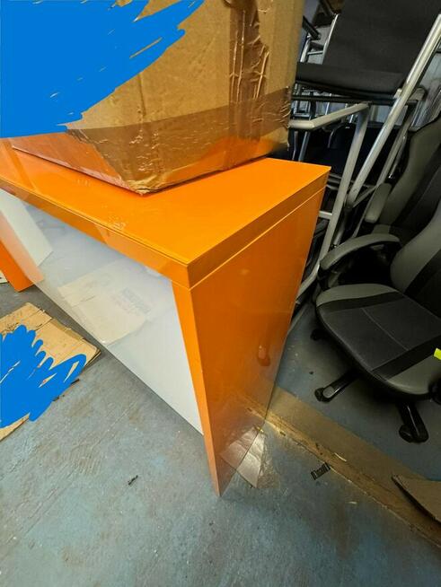 Recepcja biało pomarańczowa połysk duża do biur przychodni