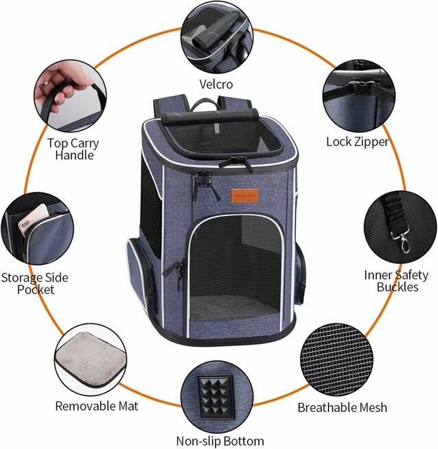 Morpilot Plecak do przenoszenia psa kota do7kg 33x28x42 Skła