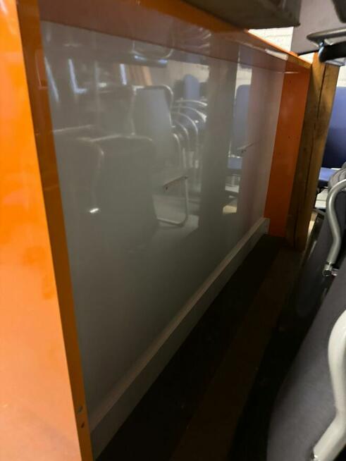 Recepcja biało pomarańczowa połysk duża do biur przychodni