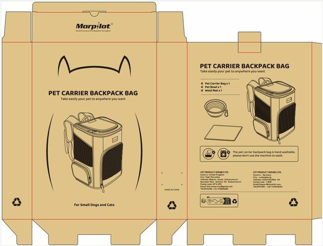 Morpilot Plecak do przenoszenia psa kota do7kg 33x28x42 Skła