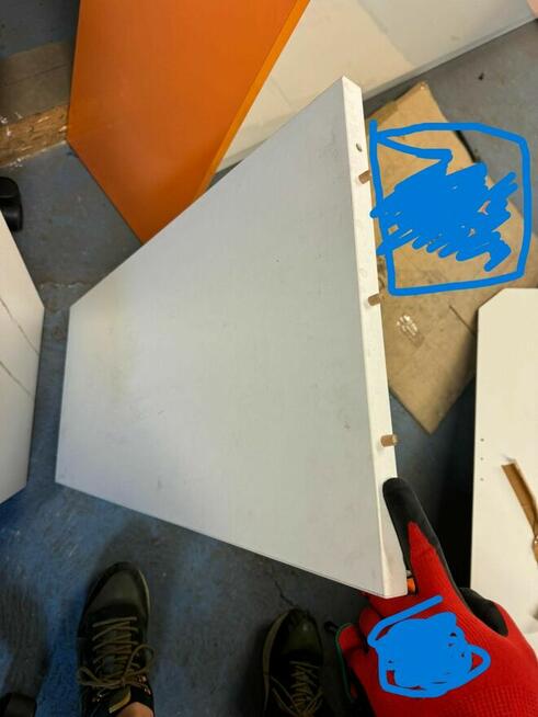 Recepcja biało pomarańczowa połysk duża do biur przychodni