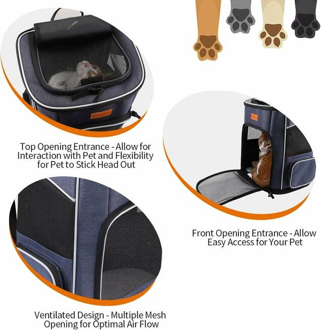 Morpilot Plecak do przenoszenia psa kota do7kg 33x28x42 Skła