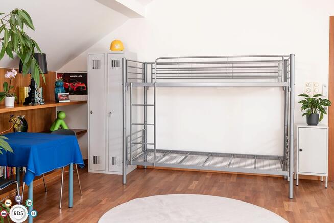 ŁÓŻKO PIĘTROWE metalowe ROZKŁADANE 2w1 90x200 + 2 MATERACE