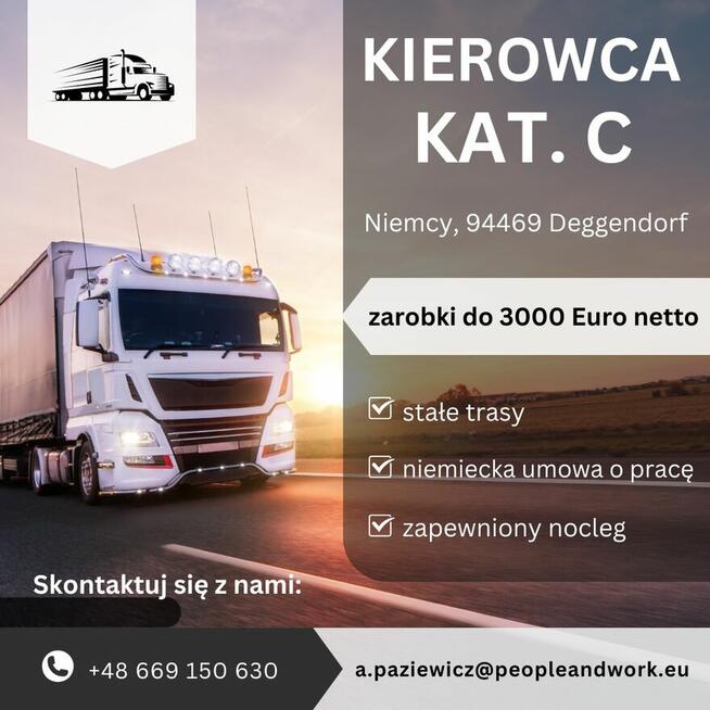 Kierowca kat. C 2700-3000 Euro netto/mc, Niemcy, Deggendorf