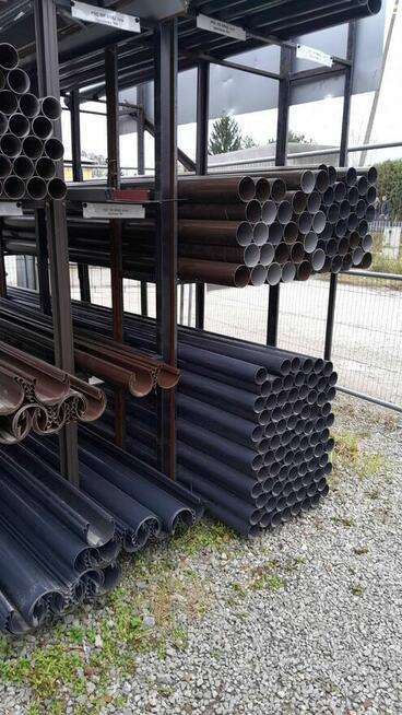 Rynny dachowe PVC 100/75 oraz 125/100 - brąz/grafit od ręki