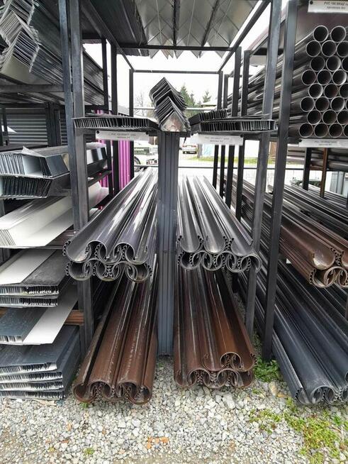 Rynny dachowe PVC 100/75 oraz 125/100 - brąz/grafit od ręki