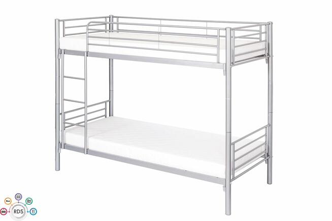 ŁÓŻKO PIĘTROWE metalowe ROZKŁADANE 2w1 90x200 + 2 MATERACE