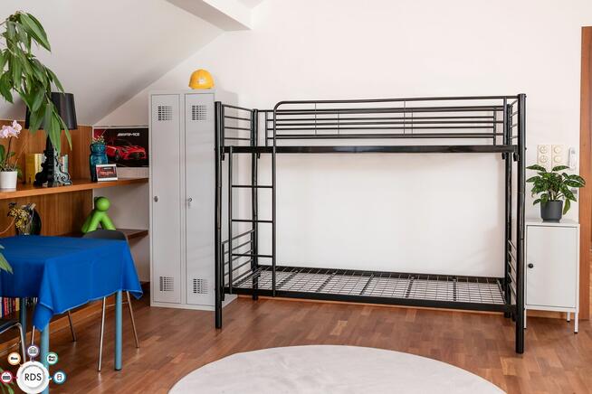 Nowe Łóżko piętrowe metalowe + 2 materace KOMPLET 200x90cm