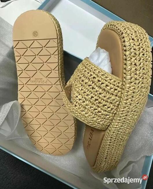 Nowe klapki Prada z raffi rozmiar 38