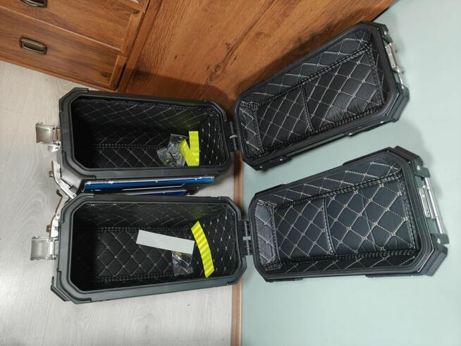 ALUMINIOWE kufry motocyklowe boczny CZARNY 2x48L uniwersalne