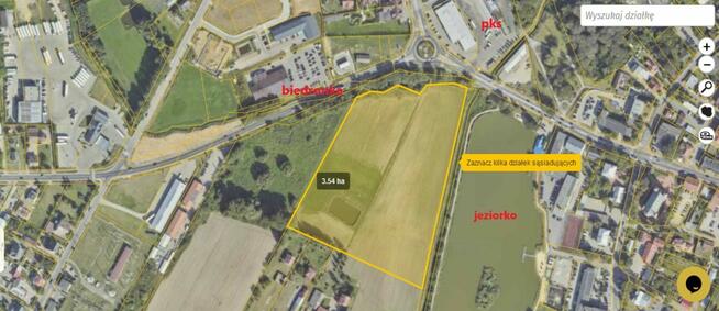 sprzedam działkę 3,54h- Łosice przy jeziorku Dojazd media