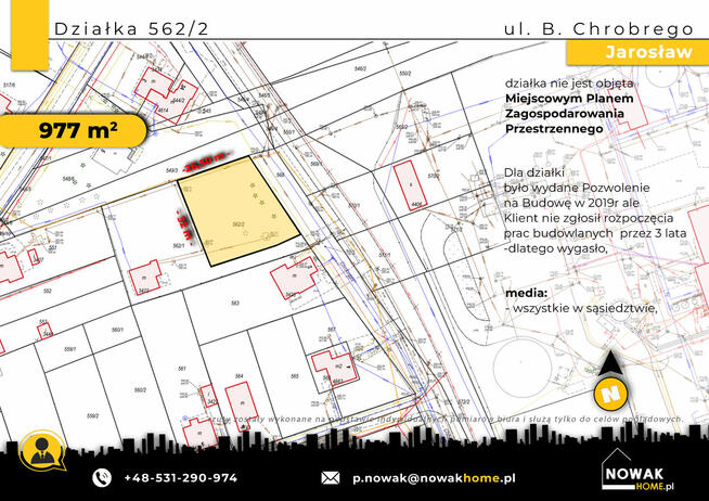 Jarosław – działka budowlana w centrum, ul. Chrobrego