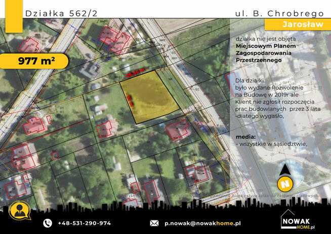 Jarosław – działka budowlana w centrum, ul. Chrobrego