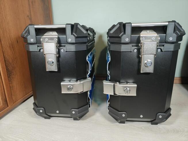 ALUMINIOWE kufry motocyklowe boczny CZARNY 2x48L uniwersalne