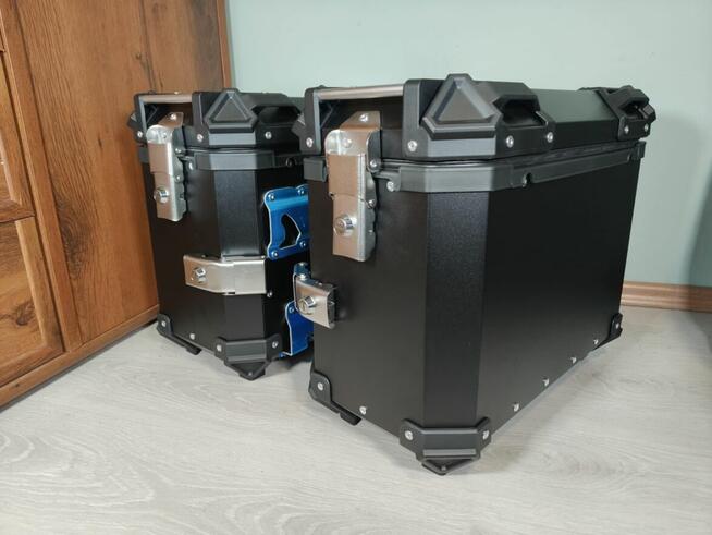 ALUMINIOWE kufry motocyklowe boczny CZARNY 2x48L uniwersalne