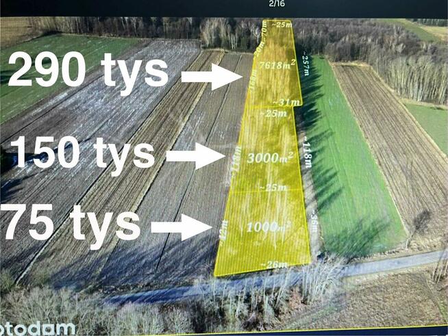 Działki budowlane w otulinie lasów przy drodze asfaltowej