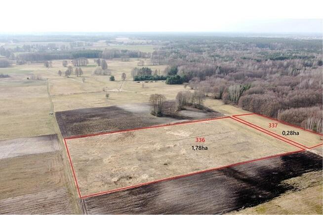 Działka rolna 2,06 ha i leśna 0,69 ha Ostrownica