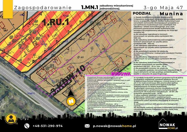 Munina / Jarosław – działka 2800 m² z domem i MPZP