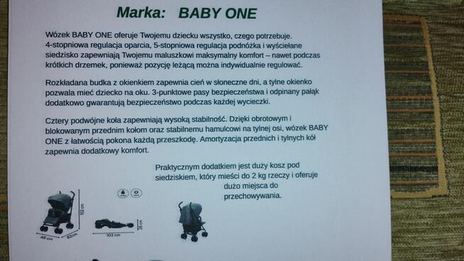 WOZEK Skladany wioelofunkcyjny parasolowy BABY ONE