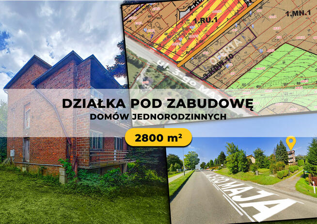 Munina / Jarosław – działka 2800 m² z domem i MPZP