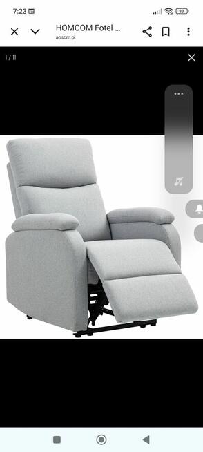 Fotel z regulowanym oparciem i podnóżkiem
