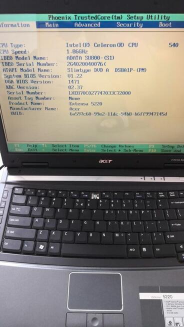 Laptop Acer extensa 5220