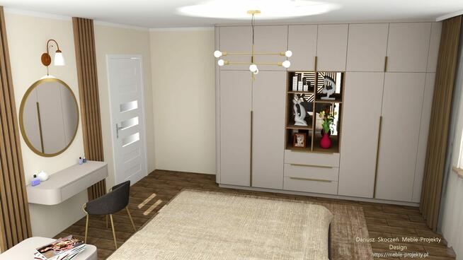 Meble na wymiar, Warszawa - projekt 3D, wykonanie