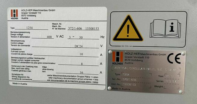 Holz-Her UT1254 - pionowa pila formatowa