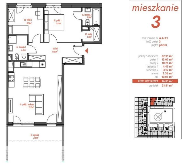 3 pokoje z ogródkiem