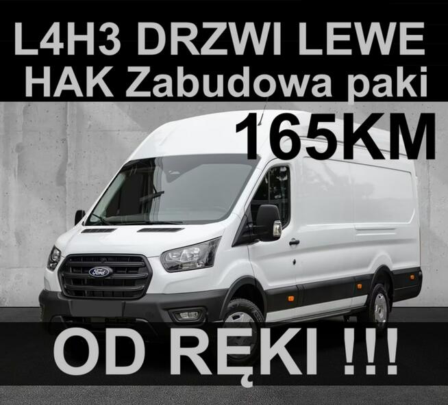 Ford Transit L4H3 165KM Drzwi Lewe HAK Niska Cena Od ręki ! 1839zł