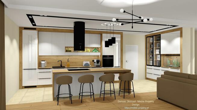 Meble na wymiar, Warszawa - projekt 3D, wykonanie