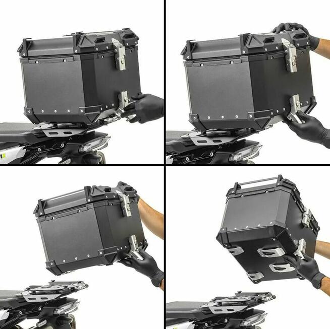 Aluminiowy Kufer motocyklowy centralny 65L na DWA kaski + PŁ