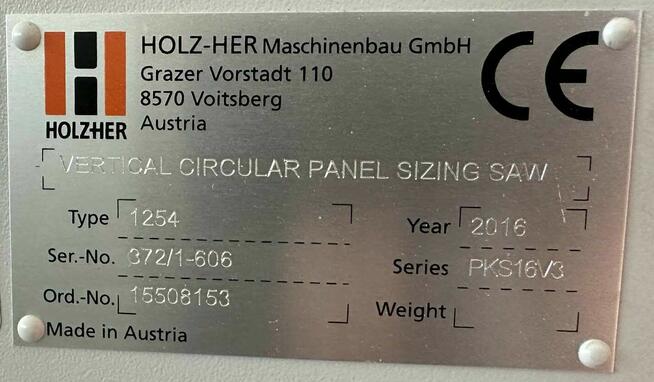 Holz-Her UT1254 - pionowa pila formatowa