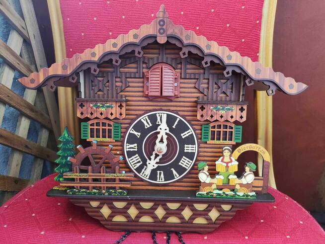 Zegar z kukukułka skandynawski styl retro drewniany zegarek