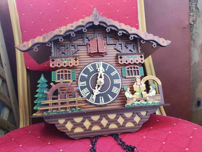 Zegar z kukukułka skandynawski styl retro drewniany zegarek