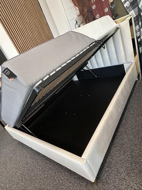 Łóżko tapicerowane 160x200 z pojemnikiem bocznym