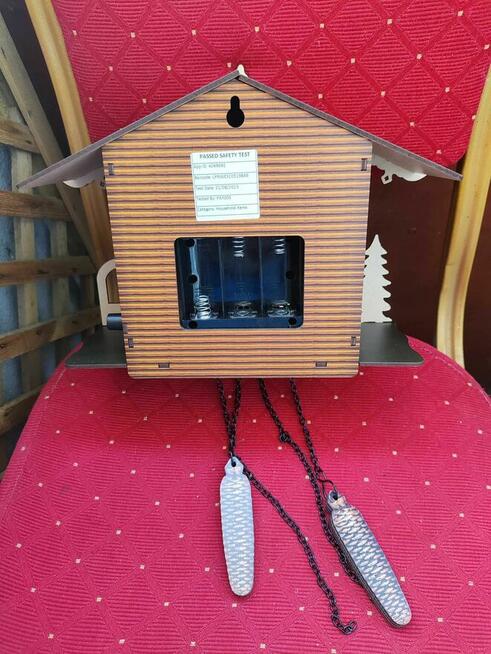 Zegar z kukukułka skandynawski styl retro drewniany zegarek