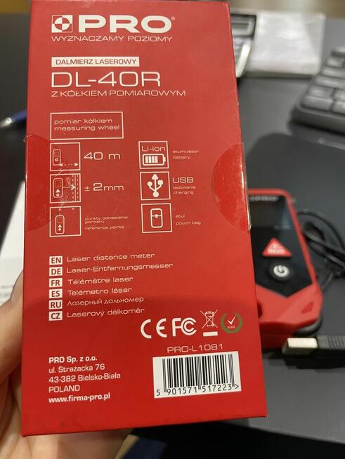 Dalmierz Laserowy DL-40R z kółkiem pomiarowym