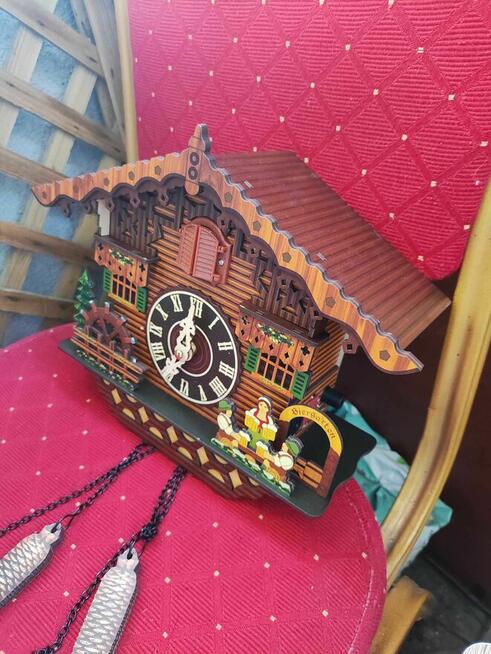 Zegar z kukukułka skandynawski styl retro drewniany zegarek