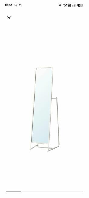 Lustro stojące metalowe z wieszakiem Ikea