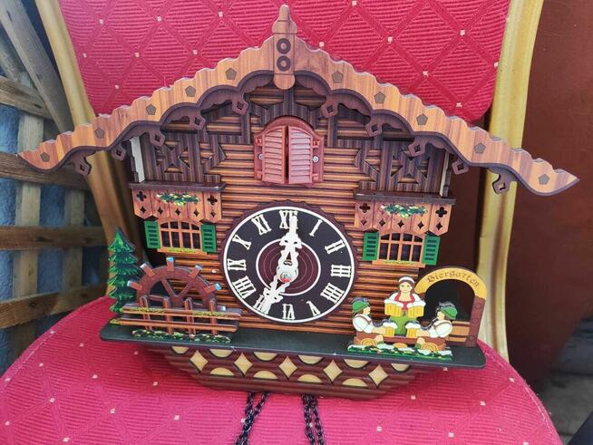 Zegar z kukukułka skandynawski styl retro drewniany zegarek